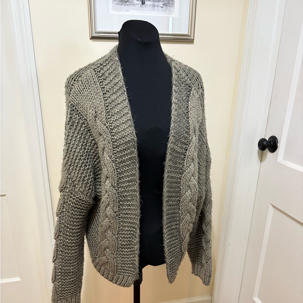 Anthropologie RAGA Chunky Cable-knit Open Cardigan -NWOT